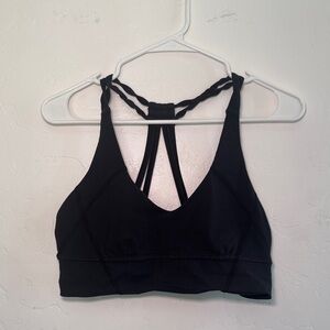 Lululemon Black High Neck Twisted Back Sports Bra Size 10-12